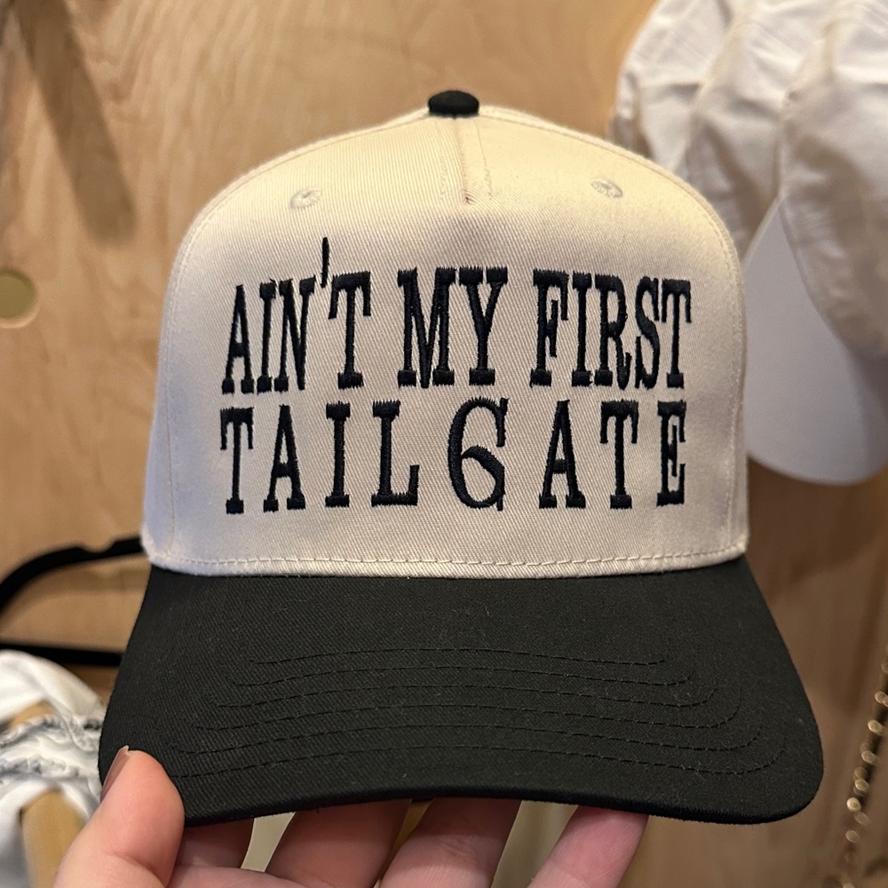 OTTO Two-Tone "Ain't My First Tailgate" Trucker Hat - White & Black